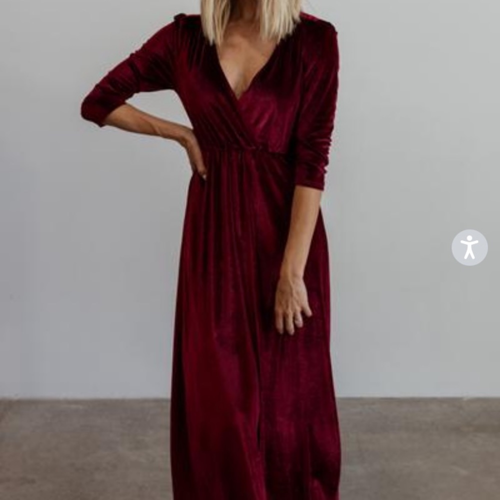 Baltic born Sofia mulberry velvet maxi dress
